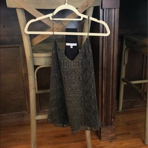 Lavender Brown Silk snakeskin tank